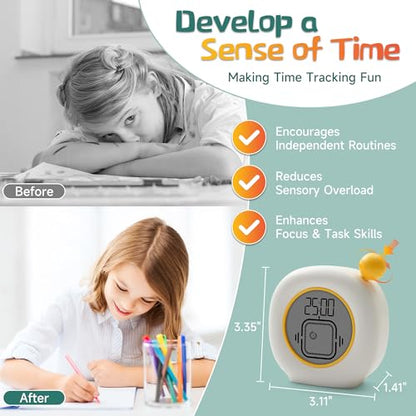 VEWINGL Visual Timer with Count Up & Countdown for Study, Work & Kitchen - color: White