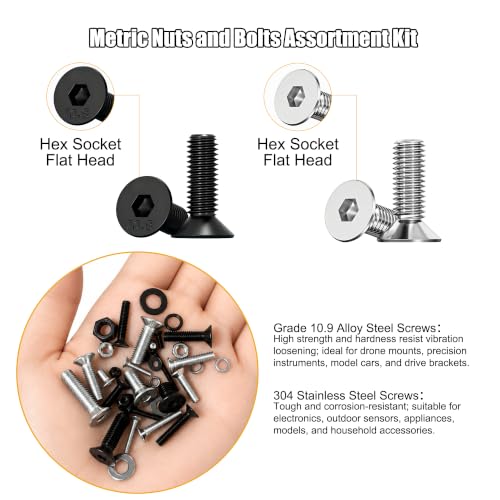 ZTF 3440pcs Metric Screw Assortment Kit, M2 M3 M4 M5 Machine Screws - size: M2 M3 M4 M5