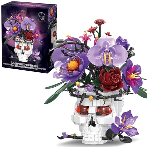 59005 Phantom Fairy Building Blocks Flower Set, 1449 Pieces of Floral and Plant Series Block Sets, Adult Creative Enthusiast Model Gifts and Unique Collectibles, Can be Used for Room Decoration - color: A8