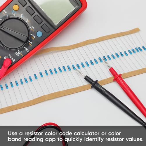 130 Values Resistor Kit Assortment 1 Ohm-3M Ohm ±1% Tolerance 1/4W Metal Film Resistor Set (Pack of 2,600) for Electronic Projects, DIY Electronics & Experiments