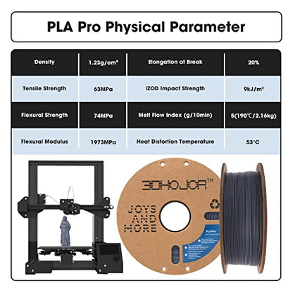 3DHoJor PLA+ 3D Printer Filamentt Grey,1KG - color: Grey
