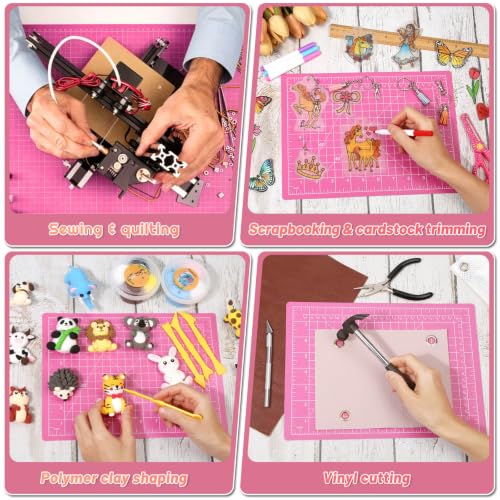 anezus Self Healing Cutting Mat for Rotary Cutting, 12" x 9", Pink - color: Pink, size: 12"L x 9"W