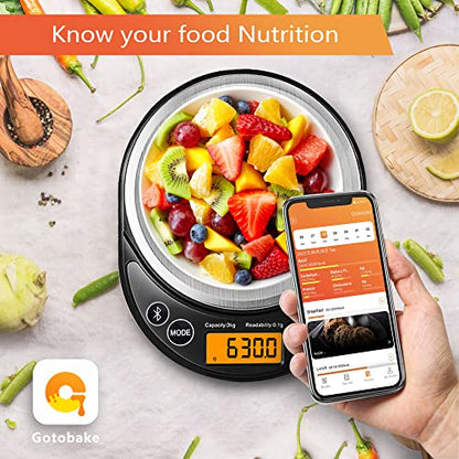 UNIWEIGH Smart Digital Food Scale Grams and Ounces Kitchen Scale 0.1g/3kg