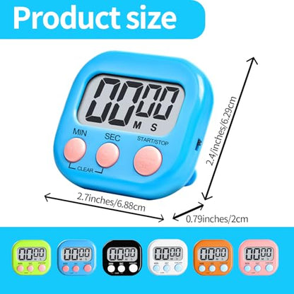 48 Pcs Digital Kitchen Timer Bulk Small Magnetic Backing Stand