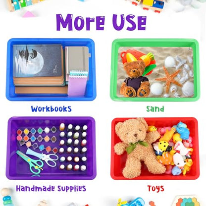 Hoteam Mix 5Pcs Paper Trays for Classroom Turn in Paper Tray, 14x10x3inch - color: Mix, size: 14x10x3inch
