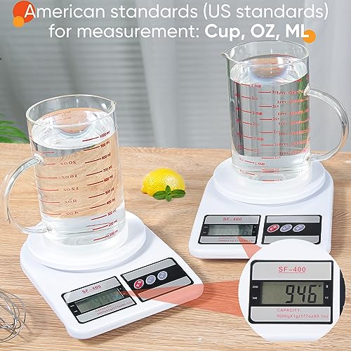 4 Cup Glass Measuring Cup with Handle, 77L High Borosilicate Glass Measuring Cup with V-Shaped and Three Scales (Cup, OZ, ML), Glass Liquid Beaker with Silicone Base, Double-Sided Measure Scales - color: Clear, size: 4 Cup, 1000ML