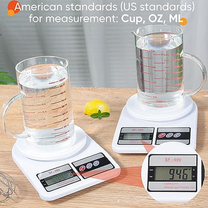 4 Cup Glass Measuring Cup with Handle, 77L High Borosilicate Glass Measuring Cup with V-Shaped and Three Scales (Cup, OZ, ML), Glass Liquid Beaker with Silicone Base, Double-Sided Measure Scales - color: Clear, size: 4 Cup, 1000ML