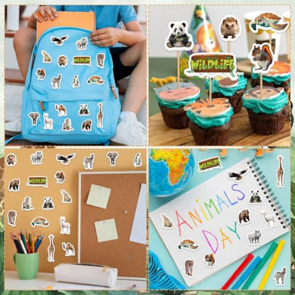 300Pcs Animals Foam Stickers, Self-Adhesive Cartoon Jungle Animals Foam Sticker Safari Animal Stickers for Home School Classroom DIY Art Craft Birthday Party Favor - style: Jungle Animal