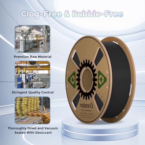 Creator Black High Speed PLA 3D Printer Filament 1.75mm, Rapid PLA for Max 500mm/s Printing, Dimensional Accuracy +/- 0.02mm, High Fluidity 3D Printing Filament 1kg (Black) - color: Hs Pla Black