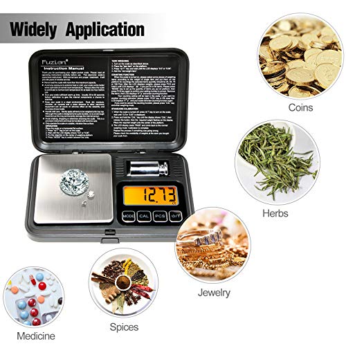 Fuzion Digital Pocket Gram Scale 200g/0.01g with 50g Calibration Weight - color: Black, size: 200/0.01g