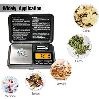 Fuzion Digital Pocket Gram Scale 200g/0.01g with 50g Calibration Weight - color: Black, size: 200/0.01g