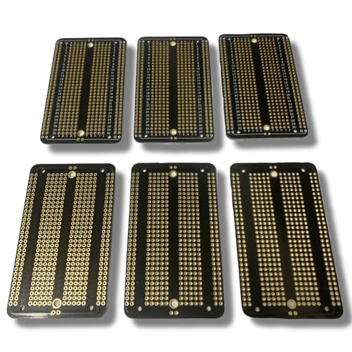 6 Pcs Gold Plated Prototype PCB Boards for DIY Electronic Projects Compatible for Arduino Soldering Quality Universal Circuit Boards for Point-to-Point Soldering 3.5"x2.05"（Black）