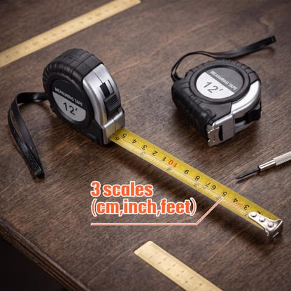 Copkim 50 Pieces 12 Ft Tape Measure Retractable Bulk - color: Silver