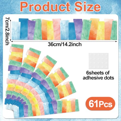 72ft Colorful Paper Bulletin Board Borders Watercolor Texture Bookshelf Paper Border Trim Colorful Boho Book Spine Classroom Decor for Back to School Classroom Party Home Office Chalkboard Wall Decor - style: Watercolor