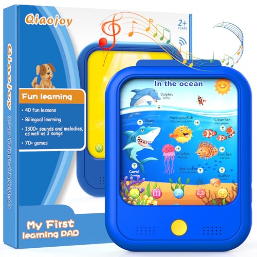 Qiaojoy Kids Learning Tablet Educational Learning Pad for Toddlers 2-5 - color: Blue
