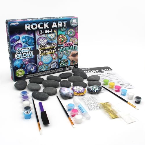 ArtSkills Rock Painting Kit 18 Rocks - Rock Art for Kids