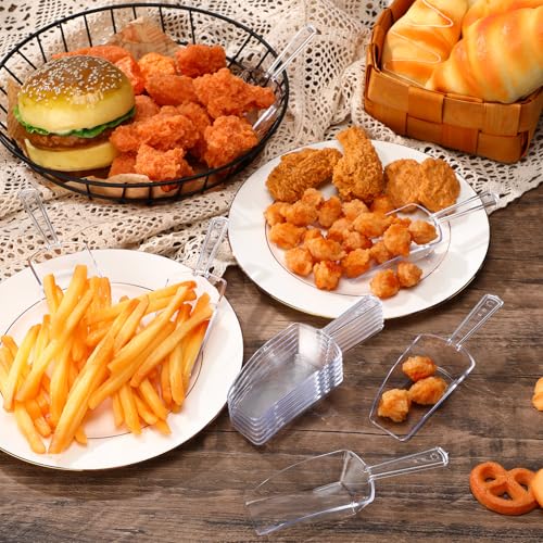 Sawysine 12 Pcs 5.5'' Mini Clear Plastic Acrylic Scoops Multi Purpose