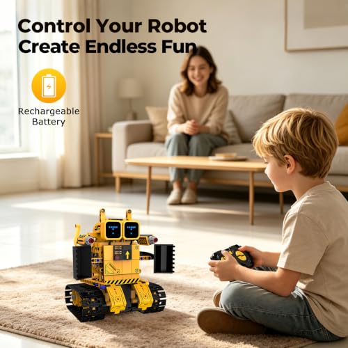 Remote Control Robot Building Kit STEM Gift for Boys Ages 8-14