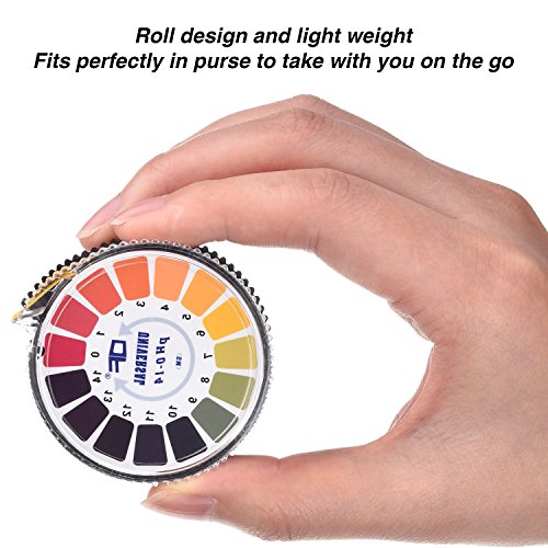 Universal pH Test Paper Strips pH Test Strips Roll, pH Measure Full Range 0-14， 16.4 ft/Roll (4 Rolls)