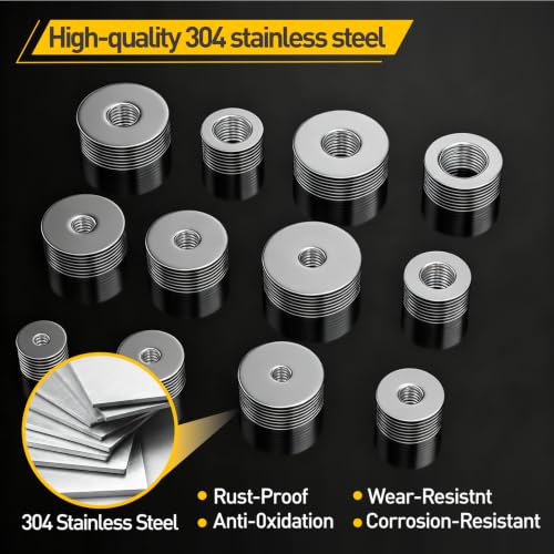 260Pcs Fender Washer Assortment Kit,304 Stainless Steel Assorted Washers,15 Sizes M3 M4 M5 M6 M8 M10 M12 Flat Washers Kit for Screws and Bolts,Hardware Fasteners for Industrial & DIY Use