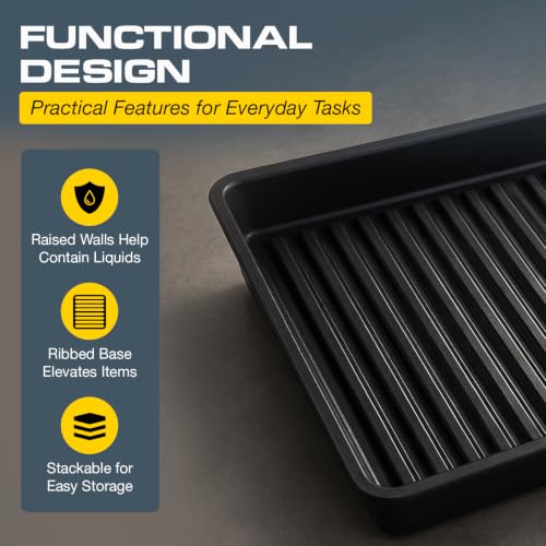 Eagle Spill Containment Utility Tray, 5 Gallon Sump, Made in USA, Black - color: Black