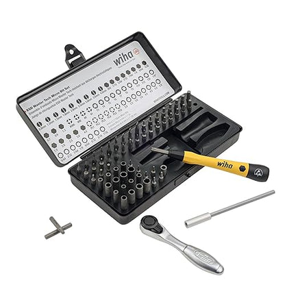 Wiha 75965 ESD Safe Master Technician Ratchet and MicroBits Set, 65 Piece