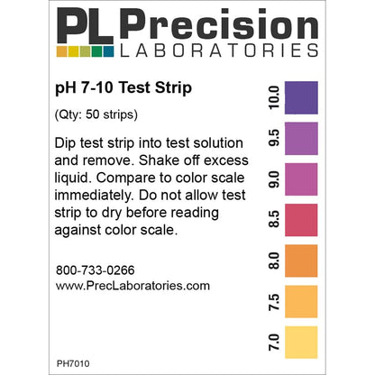 Eisco pH Test Strips 7-10, pH Strips for Water Testing, 0.5 Step Increments