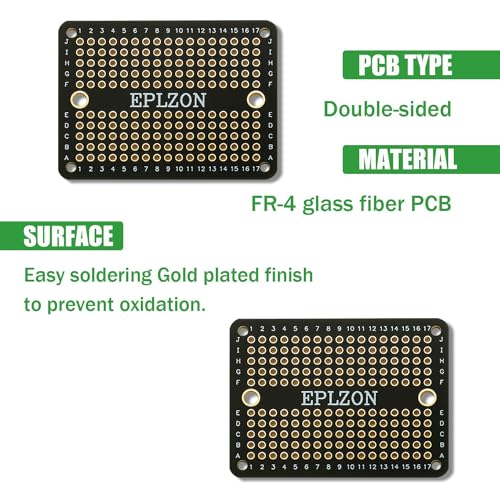 Solderable Breadboard Mini PCB Board Gold-Plated Solder Breadboard for DIY Electronics Projects Apply to Soldering Projects 2.0"x1.5" Mixed Color(Pack of 10 Pcs,Black) - size: Black