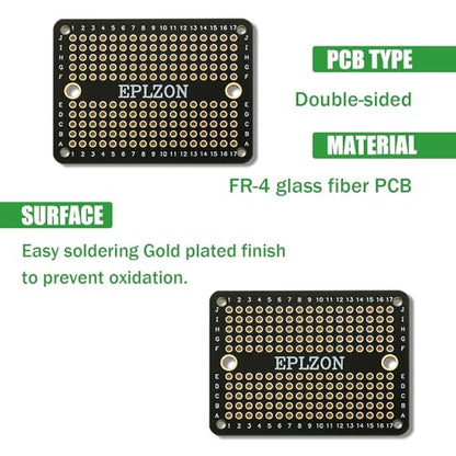 Solderable Breadboard Mini PCB Board Gold-Plated Solder Breadboard for DIY Electronics Projects Apply to Soldering Projects 2.0"x1.5" Mixed Color(Pack of 10 Pcs,Black) - size: Black