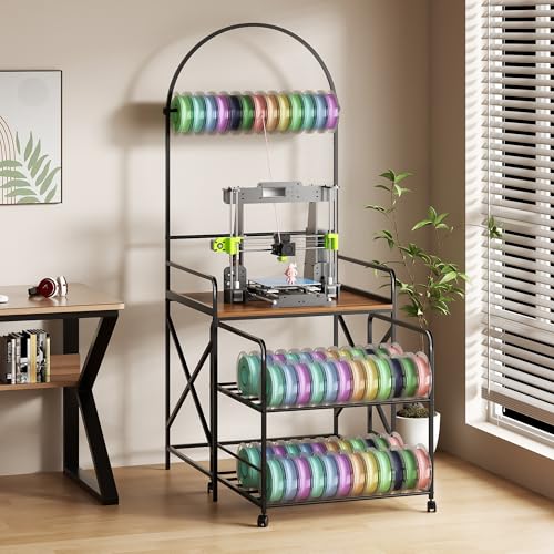 Large 3D Printer Stand with Filament Storage & Rolling Printer Cart