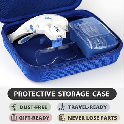 Vision Aid Expert Edition Magnifying Glasses with USB Rechargeable LED Light and Storage Case Hands Free Head Magnifier for Hobby Painting Close Work - size: USB Rechargeable - Expert Set