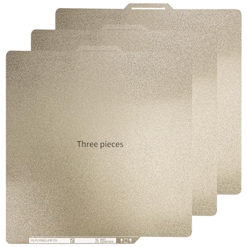 3-Pack PEI Build Plate 257×257mm for Bambu Lab P2S/P1S/P1P/X1C/X1/X1E/A1/X2D, Double Sided Textured PEI Sheet Premium Print Bed Compatible with Bambu Lab Series 3D Printers - size: 257x257mm, style: 3