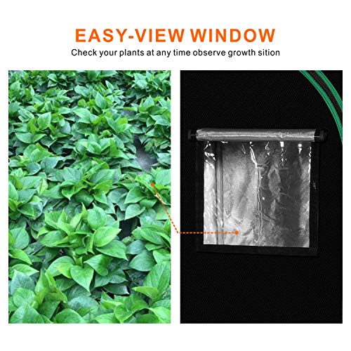 57"x57"x80'' Grow Tent, High Reflective 600D Diamond Mylar Canvas with Observation Window and Floor Tray for Hydroponic Indoor Plant Growing - size: 57"x57"x80''
