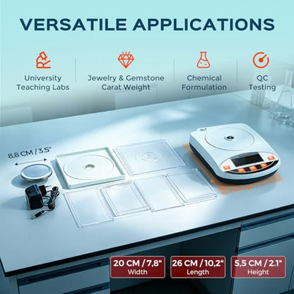 Bonvoisin Lab Scale 500g x 0.001g Digital Gram Scale Analytical Balance - size: 500g, 0.001g