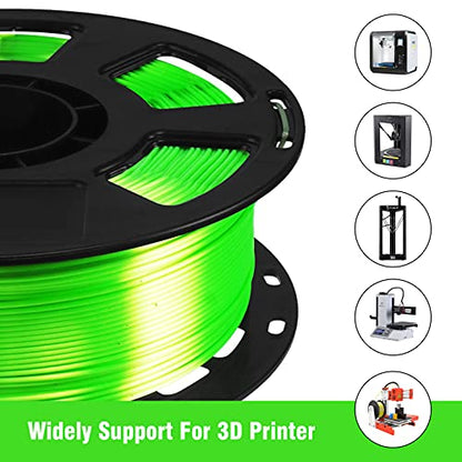 Shiny Silk Bright Lime Green PLA 3D Printing Material, 1kg 2.2lbs 1.75mm 3D Plastic Material, Widely Support for FDM 3D Printer, Easy to Print with Extra Sample by BBLIFE - color: Lime Green