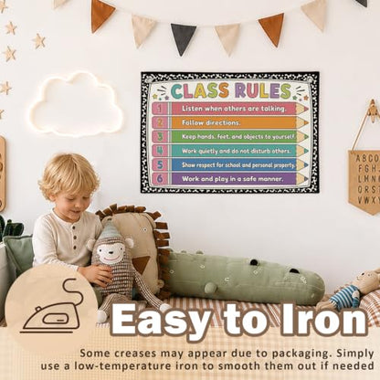 Composition Notebook Classroom Rules Poster Decor Canvas Banner - color: 00-Classroom Rules - Pencil Theme