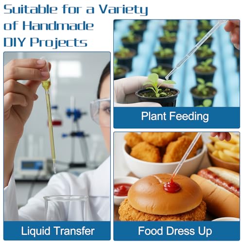 1000 Pcs 1ML Premium Disposable Plastic Transfer Pipettes, Clear Graduated Eye Dropper for Essential Oils, Home Use, Science Class, Lab Experiments, DIY Art (1 ML)