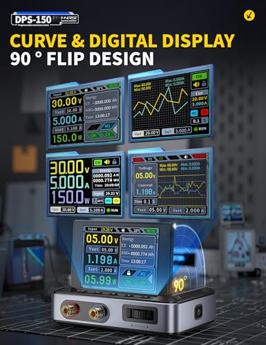 FNIRSI DPS-150 DC Power Supply Variable 30V 5A, 4-Digit IPS Flip Display - style: DPS-150+100W PD