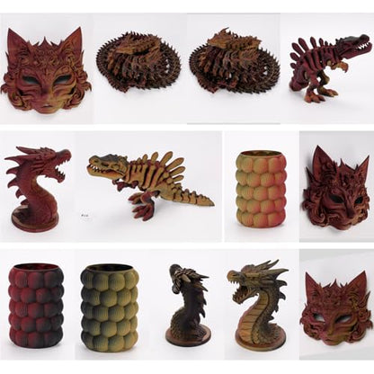 iSANMATE Matte Tricolor PLA Filament Color Change 1.75MM 1KG Black Red Gold - color: Black Red Gold