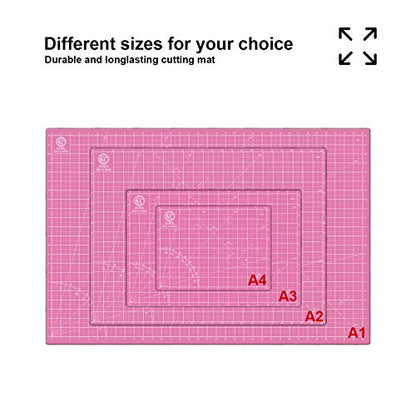 KC GLOBAL A3 (18"x12") Self-Healing Cutting Mat (Pink) - Sturdy, Reversible, Eco-Friendly, Non-Slip. Premium Desk Mat for Crafters, Quilters, and Hobbyist - color: Pink, size: 18"L x 12"W