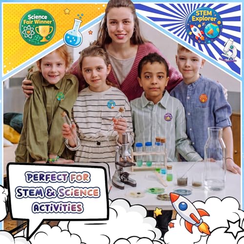 WILLBOND 72 Pcs Science Party Favor Pins Science Buttons Bulk, Motivational - color: Motivational
