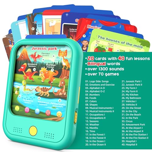 Qiaojoy Kids Learning Tablet Educational Learning Pad for Toddlers 2-5 - color: Green