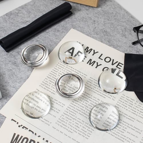 6 Pcs 1.96 Crystal Dome Magnifier Paperweights - Glass Paperweight