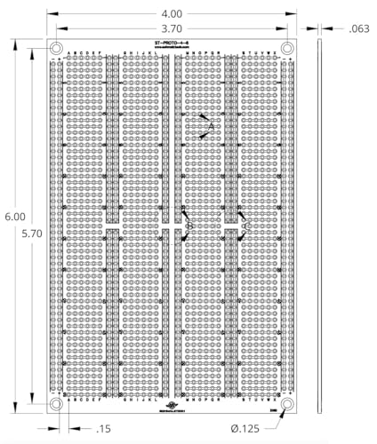 Double Sided ENIG Protoboard, Solderable Breadboard, Electronic Circuit Board for DIY Prototype Circuit, FR4, Plated Through Hole Solder Prototype Board, ST-Proto (4" x 6") - style: 4" x 6"