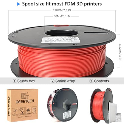 GIANTARM 3D Printer Filament, 0.5kg Red PLA Filament - color: Red, size: 0.5kg