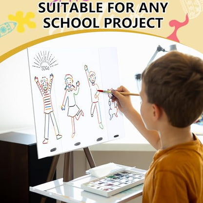 HAUTOCO 3 Pcs Small Trifold Poster Board 21'' x 14'' Project Boards - color: White, size: 21 x 14 inches