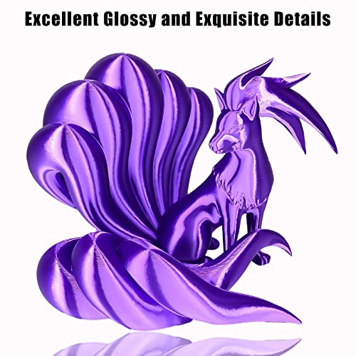 OVV3D Silk PLA Filament 1.75mm, Upgrade Purple PLA Filament 3D Printer Filament, Silk Purple 3D Printing Filament, 3D Filament 1.75 +/- 0.02mm, Silk 1.75 PLA Filament for 3D Printer and 3D Pen, 1kg - color: Silk Purple