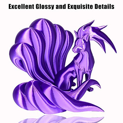 OVV3D Silk PLA Filament 1.75mm, Upgrade Purple PLA Filament 3D Printer Filament, Silk Purple 3D Printing Filament, 3D Filament 1.75 +/- 0.02mm, Silk 1.75 PLA Filament for 3D Printer and 3D Pen, 1kg - color: Silk Purple