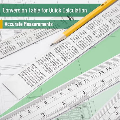 Mr. Pen- Metal Straight Edge Ruler, 3 pcs, 6", 12", 16" - color: Silver, size: 6, 12, 16 inch
