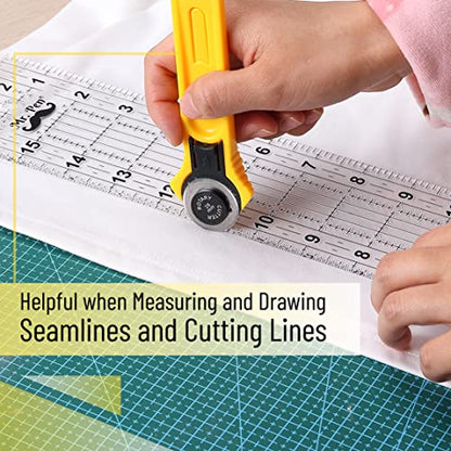 Mr. Pen- Sewing Ruler, 3 x17 Inch, Acrylic Quilting & Cutting Ruler, Non-Slip, Sewing Supplies